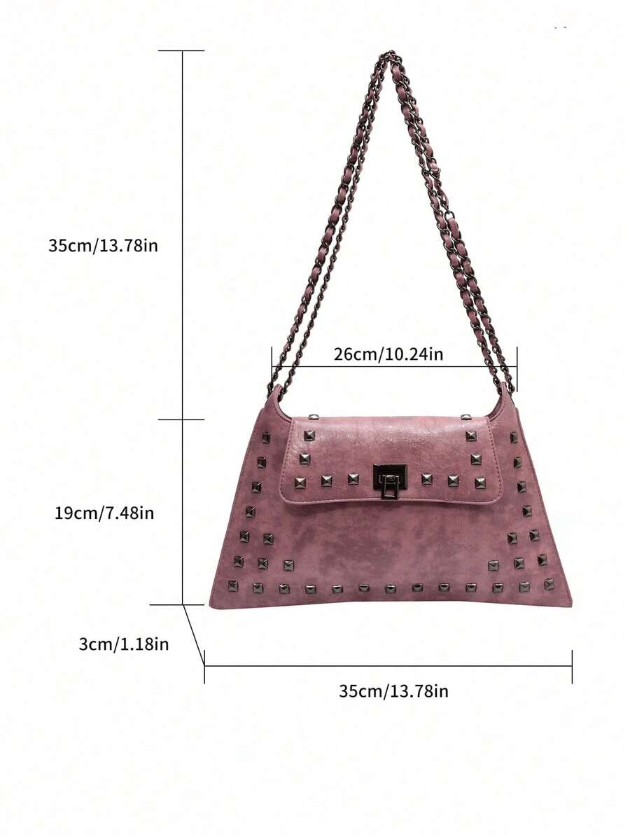 Solid Colour PU Leather Crossbody Bag with Twist Lock, Sleek and Fashionable Shoulder Bag for Office, School, Work or Daily Shopping