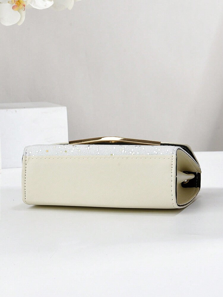 Elegant Square Flap Bag with Bow and Faux Pearl Decor, Mini Fashion PU Handbag with Adjustable Strap, Ideal Mother's Day Gift or Birthday Present