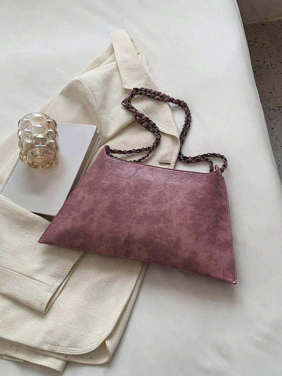 Solid Colour PU Leather Crossbody Bag with Twist Lock, Sleek and Fashionable Shoulder Bag for Office, School, Work or Daily Shopping