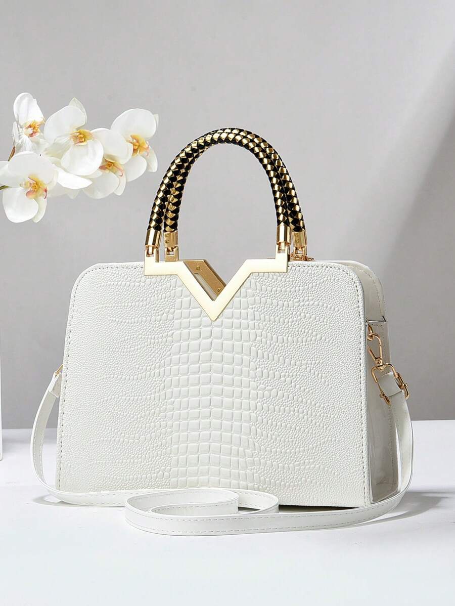 Elegant Large-Capacity Square Bag for Women, Versatile Handheld or Crossbody, Ideal Gift for Mothers, Office, Work or Business Use, Mommy Must-Have