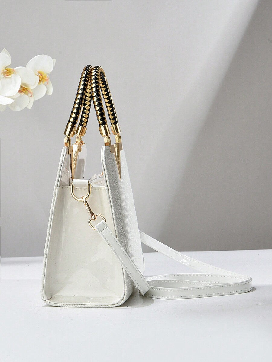 Elegant Large-Capacity Square Bag for Women, Versatile Handheld or Crossbody, Ideal Gift for Mothers, Office, Work or Business Use, Mommy Must-Have