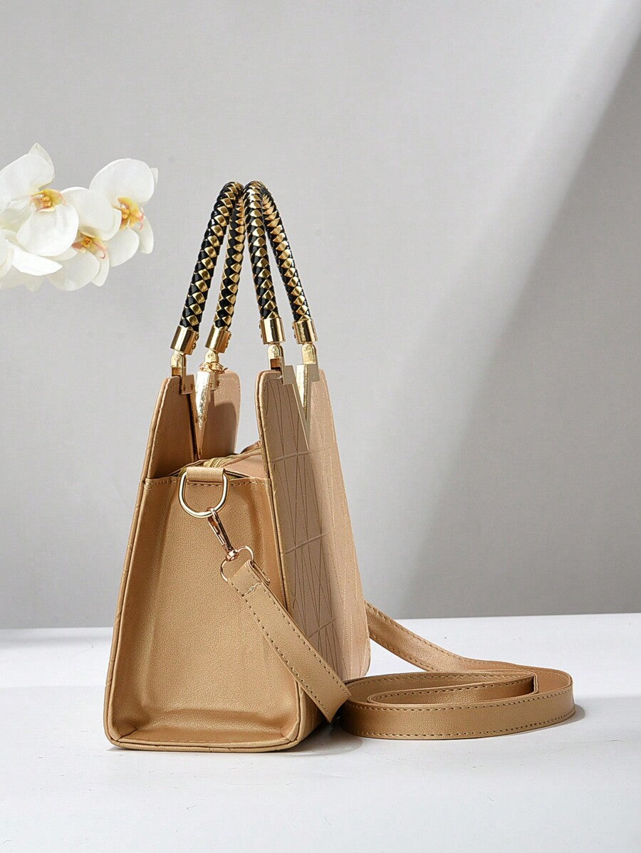 Elegant Large-Capacity Square Bag for Women, Versatile Handheld or Crossbody, Ideal Gift for Mothers, Office, Work or Business Use, Mommy Must-Have