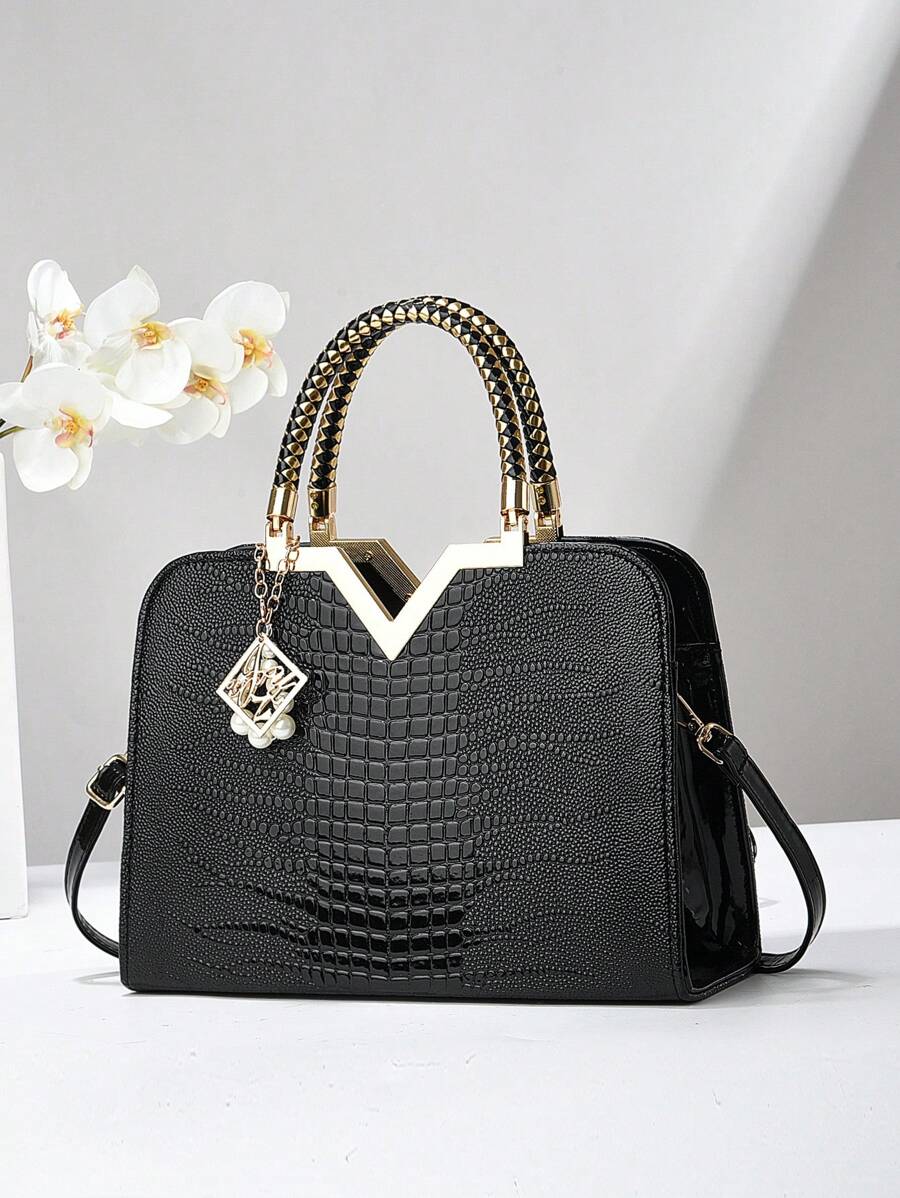 Elegant Large-Capacity Square Bag for Women, Versatile Handheld or Crossbody, Ideal Gift for Mothers, Office, Work or Business Use, Mommy Must-Have