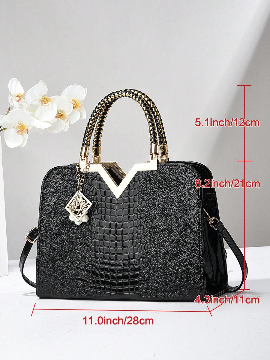 Elegant Large-Capacity Square Bag for Women, Versatile Handheld or Crossbody, Ideal Gift for Mothers, Office, Work or Business Use, Mommy Must-Have