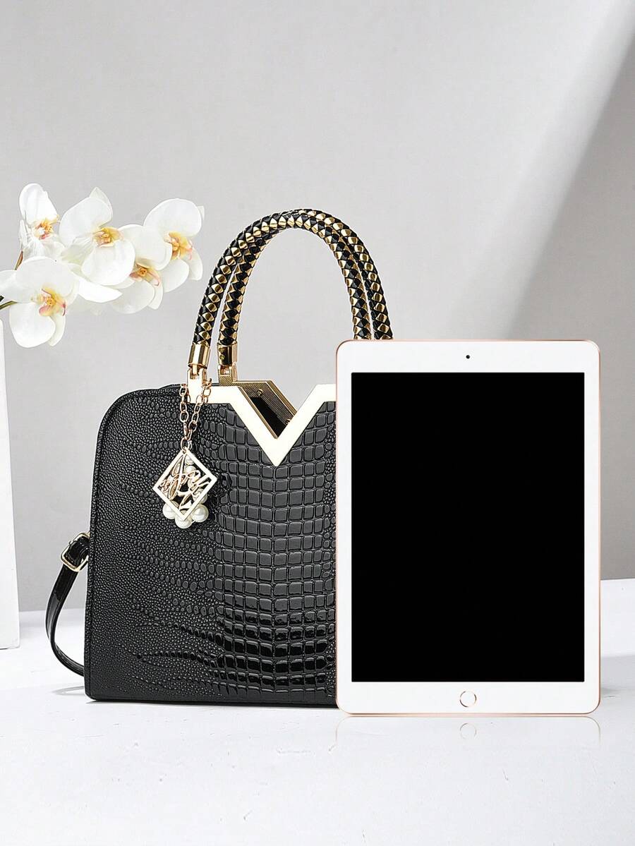 Elegant Large-Capacity Square Bag for Women, Versatile Handheld or Crossbody, Ideal Gift for Mothers, Office, Work or Business Use, Mommy Must-Have