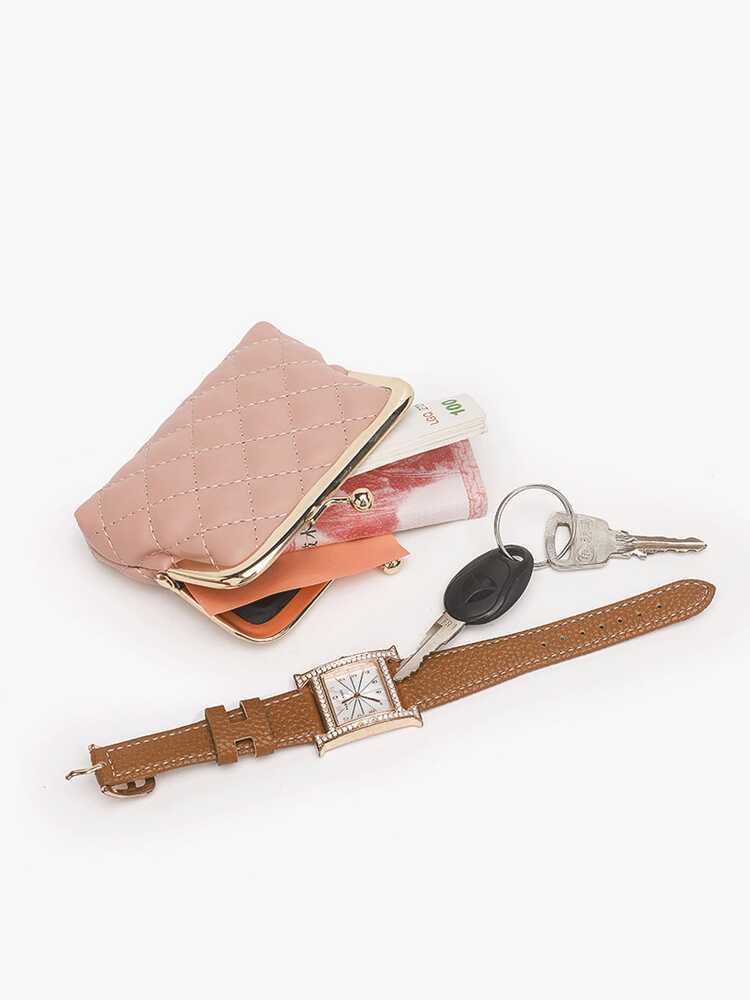 Compact PU Leather Coin Purse for Women, Small Key and Card Holder Clip Bag, Lightweight Mini Wallet, Ideal for Daily Use, Travel or Gifts