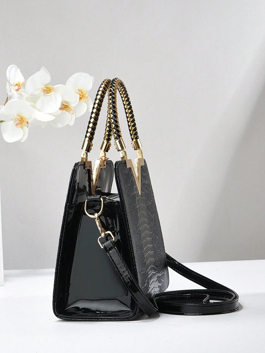 Elegant Large-Capacity Square Bag for Women, Versatile Handheld or Crossbody, Ideal Gift for Mothers, Office, Work or Business Use, Mommy Must-Have