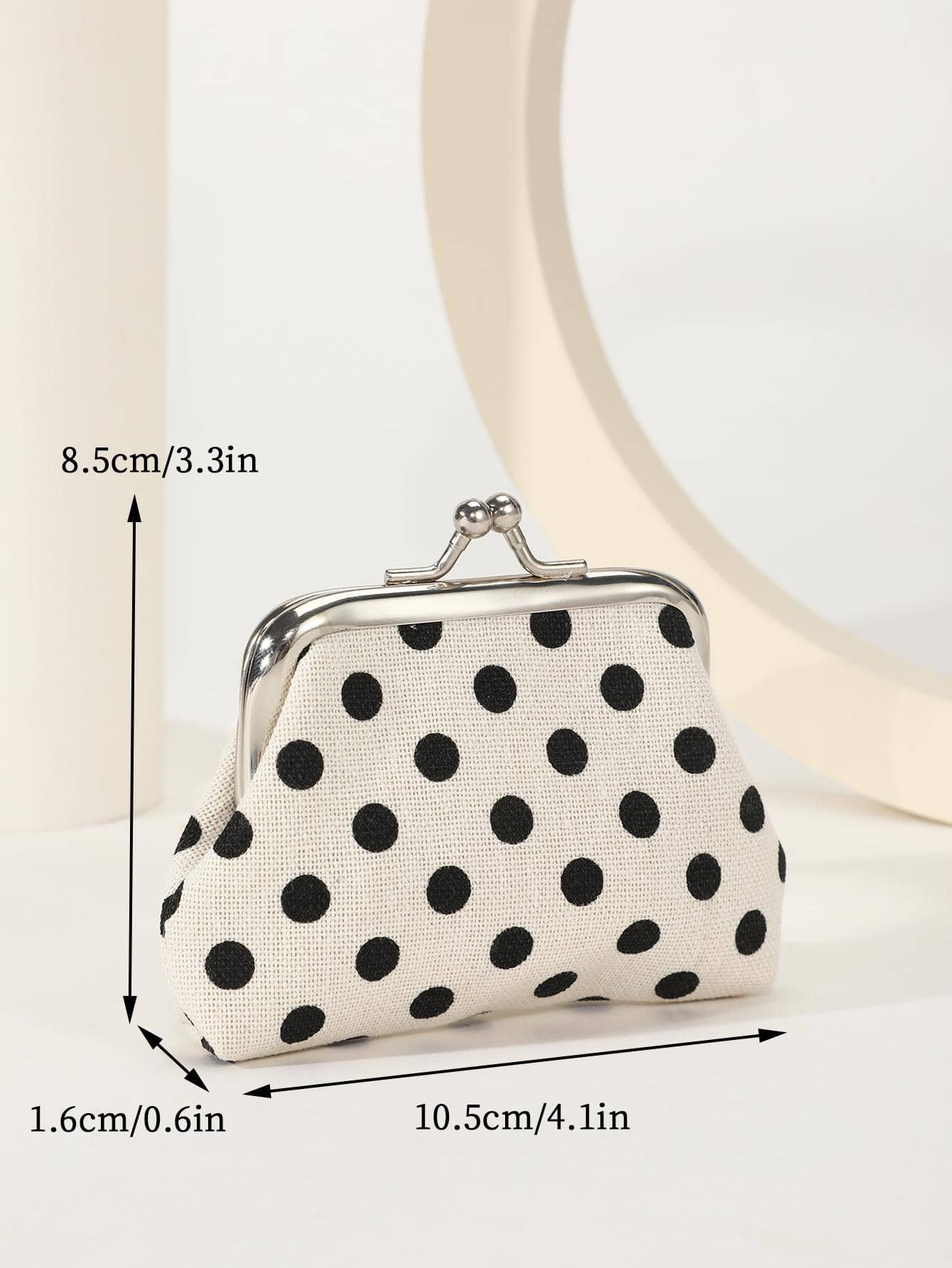 Polka Dot Kiss Lock Coin Purse for Women, Stylish and Versatile Small Wallet, Lightweight Mini Purse for Everyday Use, Great Gift Idea for Ladies and Girls