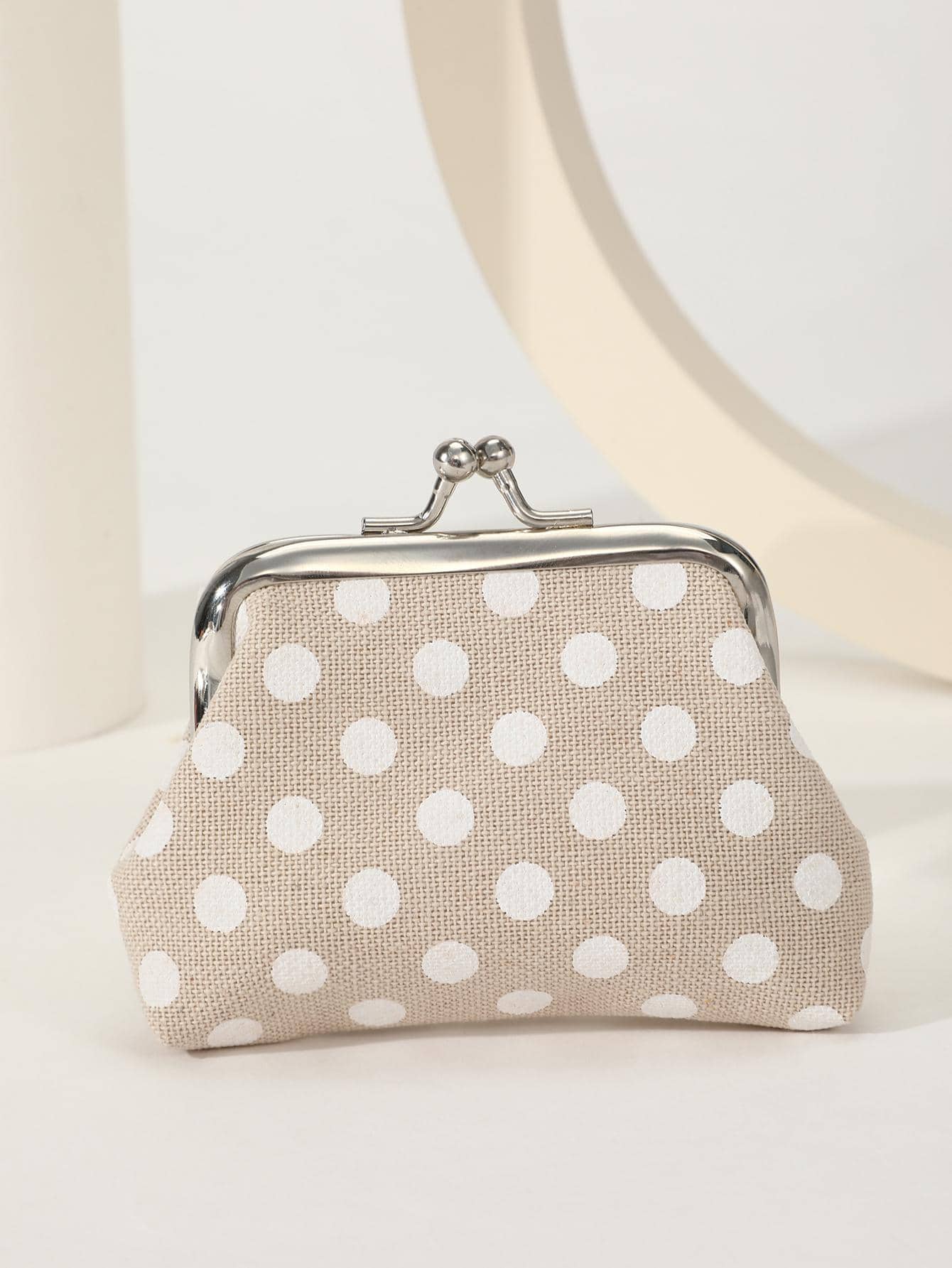 Polka Dot Kiss Lock Coin Purse for Women, Stylish and Versatile Small Wallet, Lightweight Mini Purse for Everyday Use, Great Gift Idea for Ladies and Girls
