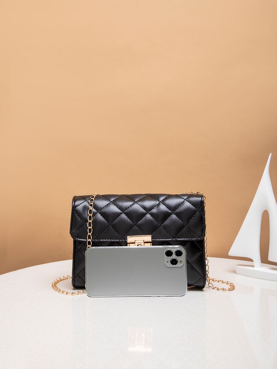 Diamond Pattern Mini Phone Crossbody Bag for Women, Sleek and Stylish Small Shoulder Bag, Ideal for Shopping, Work, Travel or Casual Outings