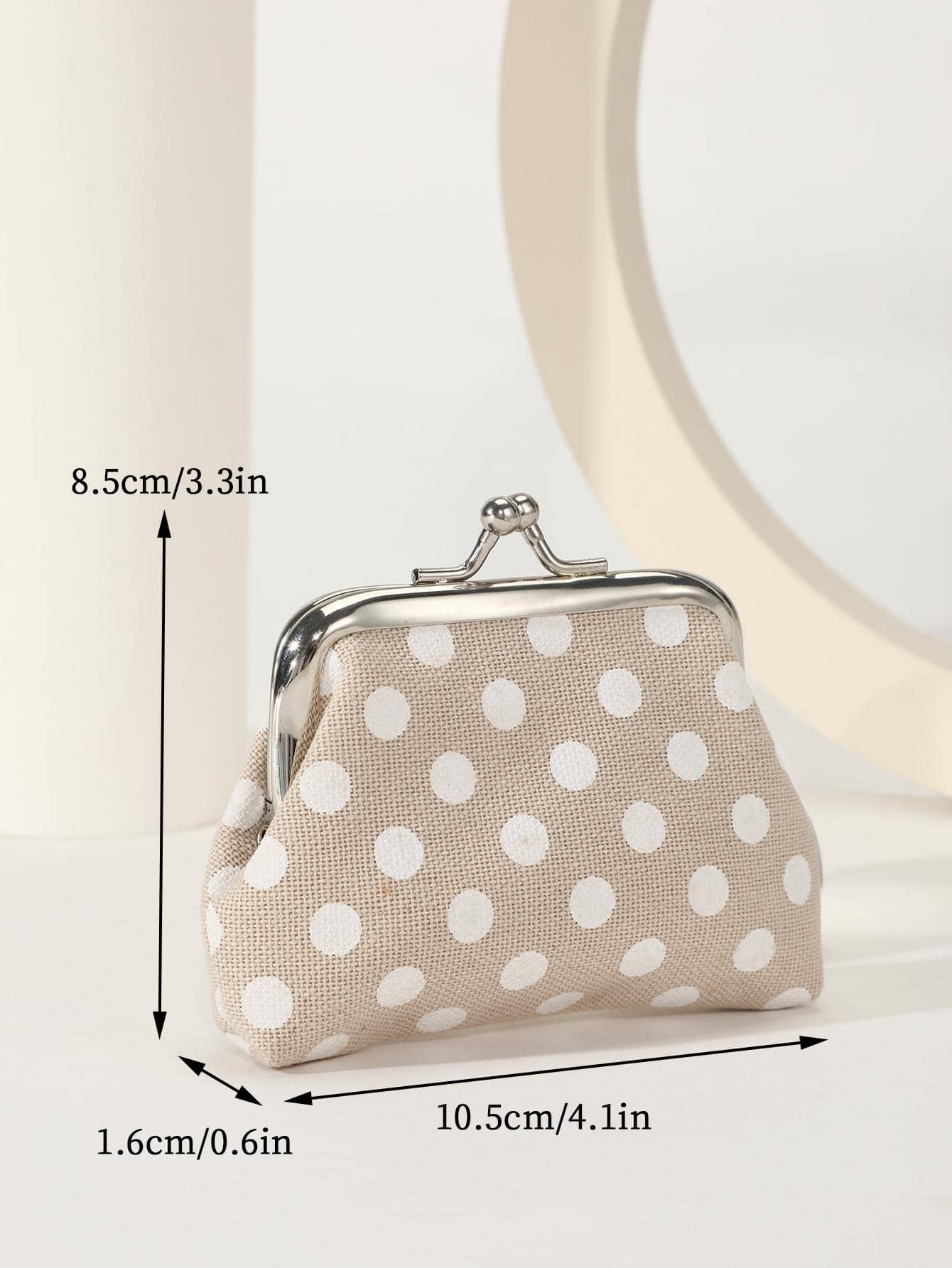 Polka Dot Kiss Lock Coin Purse for Women, Stylish and Versatile Small Wallet, Lightweight Mini Purse for Everyday Use, Great Gift Idea for Ladies and Girls