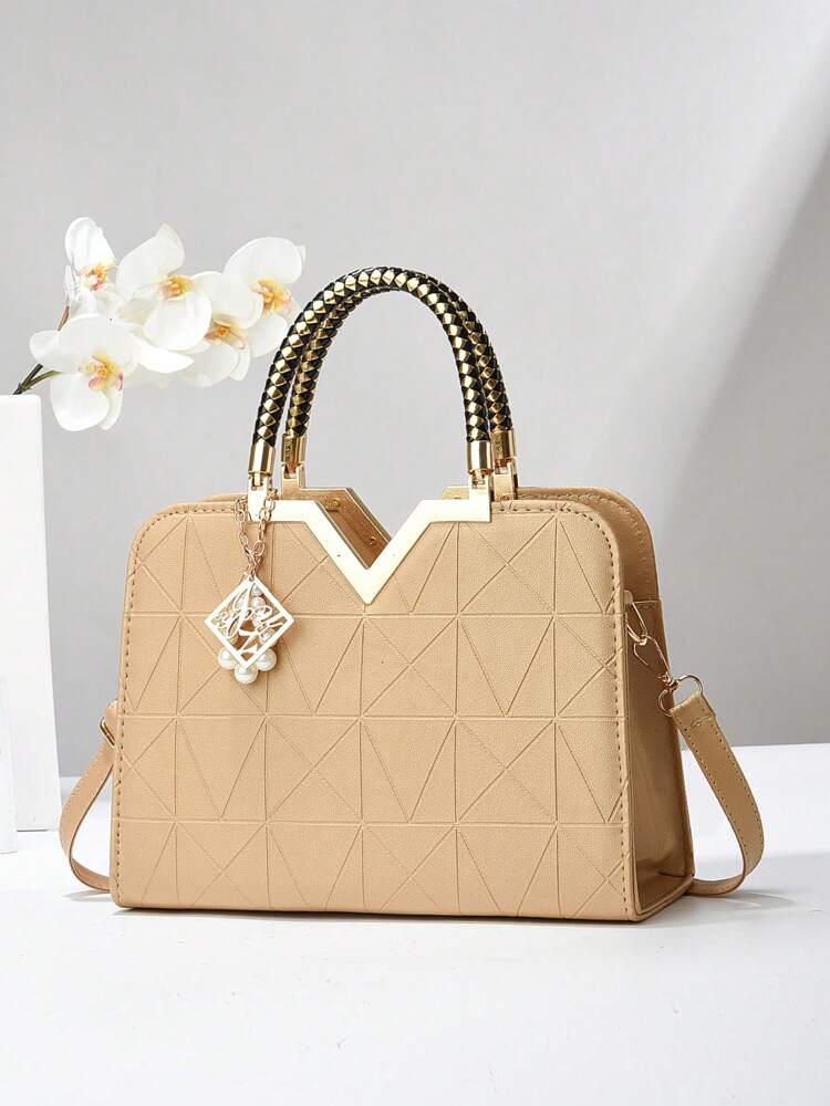 Elegant Large-Capacity Square Bag for Women, Versatile Handheld or Crossbody, Ideal Gift for Mothers, Office, Work or Business Use, Mommy Must-Have