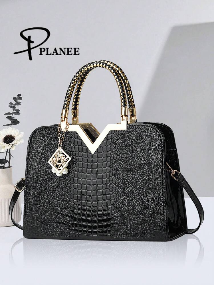 Elegant Large-Capacity Square Bag for Women, Versatile Handheld or Crossbody, Ideal Gift for Mothers, Office, Work or Business Use, Mommy Must-Have