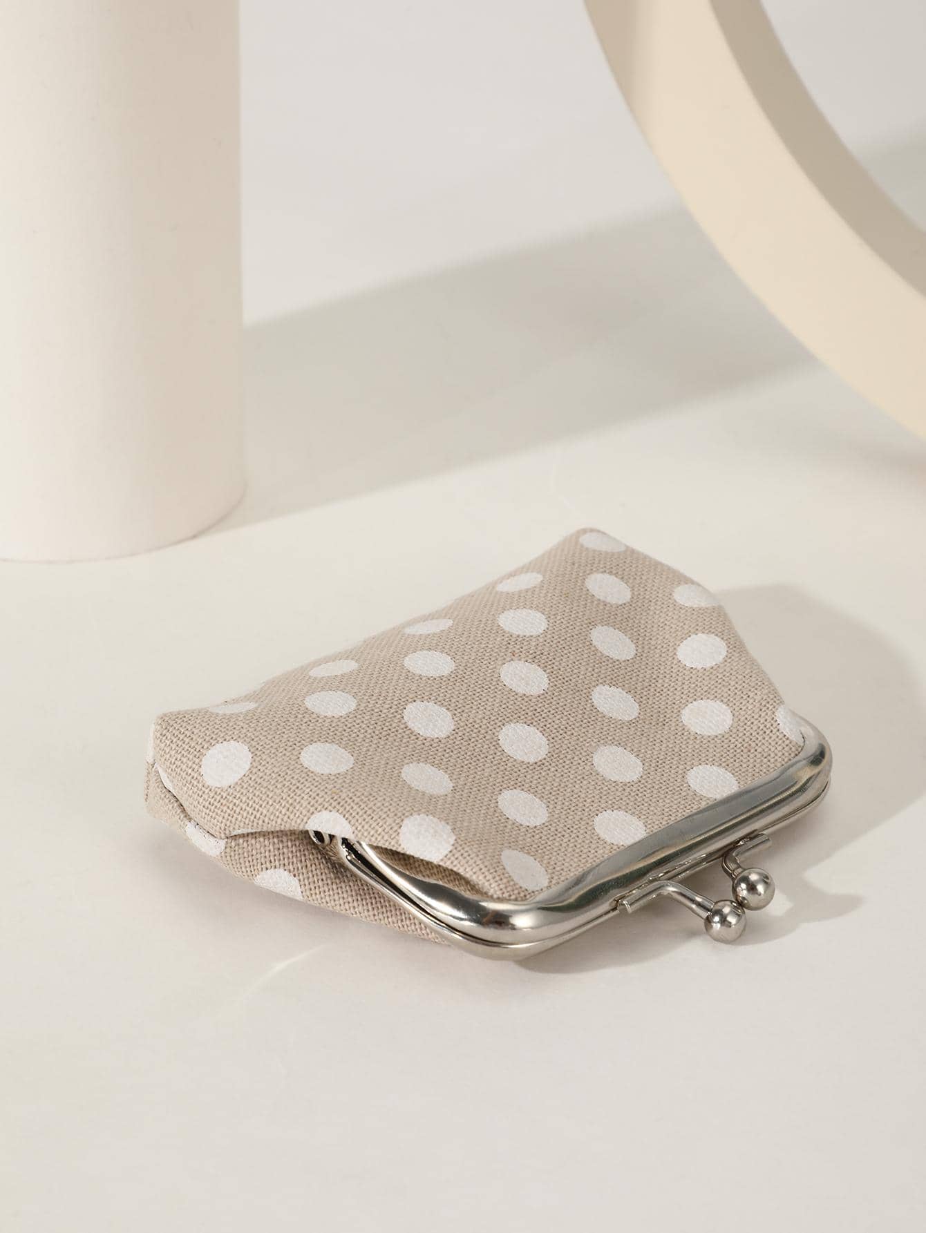 Polka Dot Kiss Lock Coin Purse for Women, Stylish and Versatile Small Wallet, Lightweight Mini Purse for Everyday Use, Great Gift Idea for Ladies and Girls