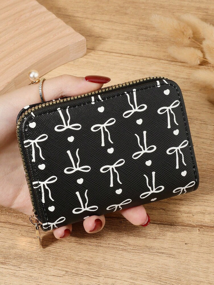 Versatile Love Pattern Coin Wallet and Multi-Card Organizer for Women and Girls, Ideal Birthday or Valentine Gift, Slim Lightweight Purse for School or Office