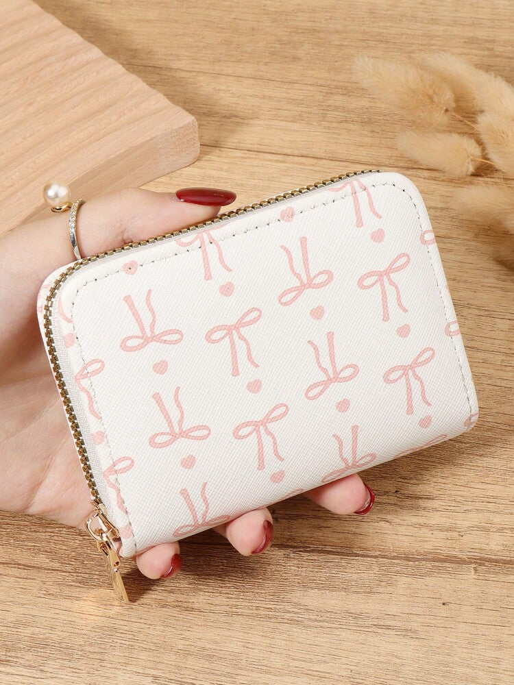 Versatile Love Pattern Coin Wallet and Multi-Card Organizer for Women and Girls, Ideal Birthday or Valentine Gift, Slim Lightweight Purse for School or Office