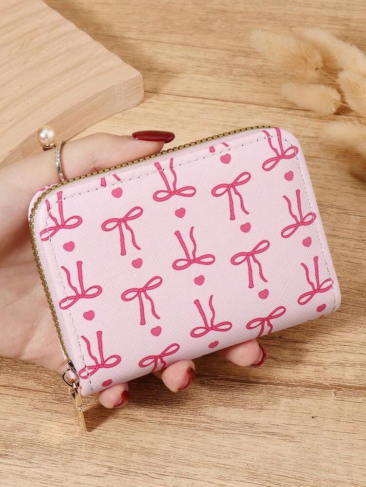 Versatile Love Pattern Coin Wallet and Multi-Card Organizer for Women and Girls, Ideal Birthday or Valentine Gift, Slim Lightweight Purse for School or Office