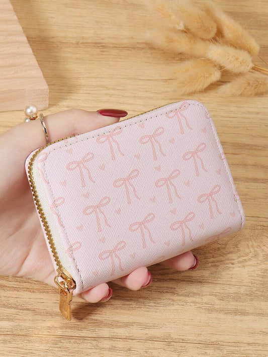 Versatile Love Pattern Coin Wallet and Multi-Card Organizer for Women and Girls, Ideal Birthday or Valentine Gift, Slim Lightweight Purse for School or Office