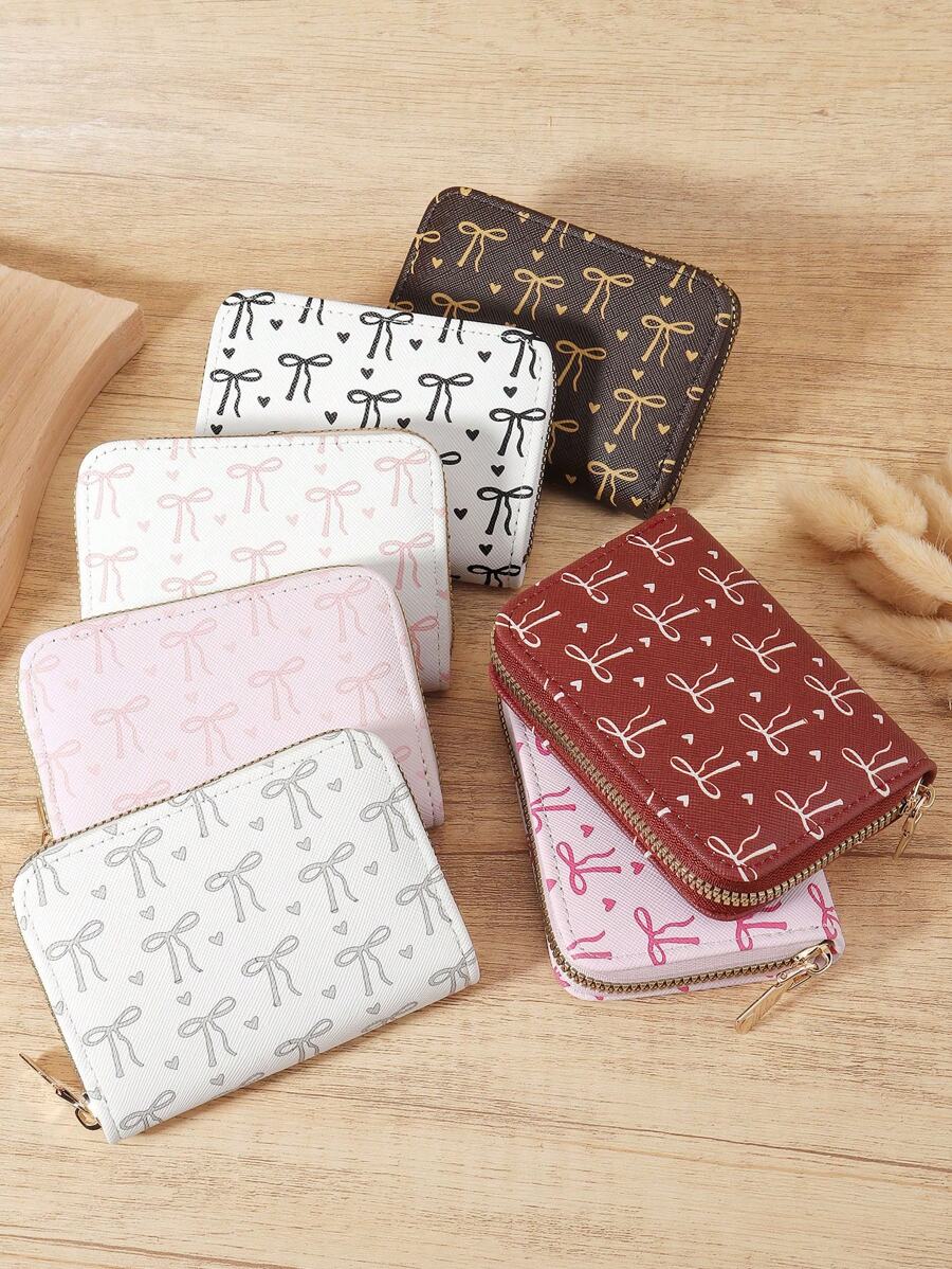 Versatile Love Pattern Coin Wallet and Multi-Card Organizer for Women and Girls, Ideal Birthday or Valentine Gift, Slim Lightweight Purse for School or Office