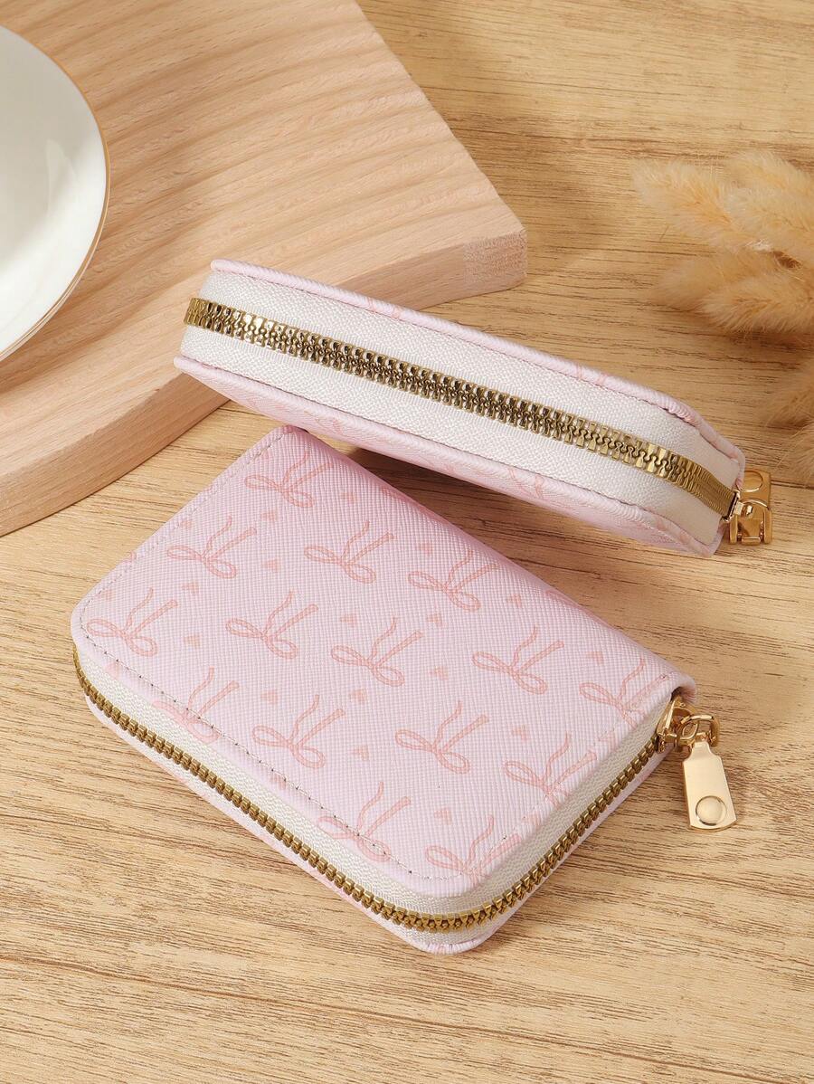 Versatile Love Pattern Coin Wallet and Multi-Card Organizer for Women and Girls, Ideal Birthday or Valentine Gift, Slim Lightweight Purse for School or Office