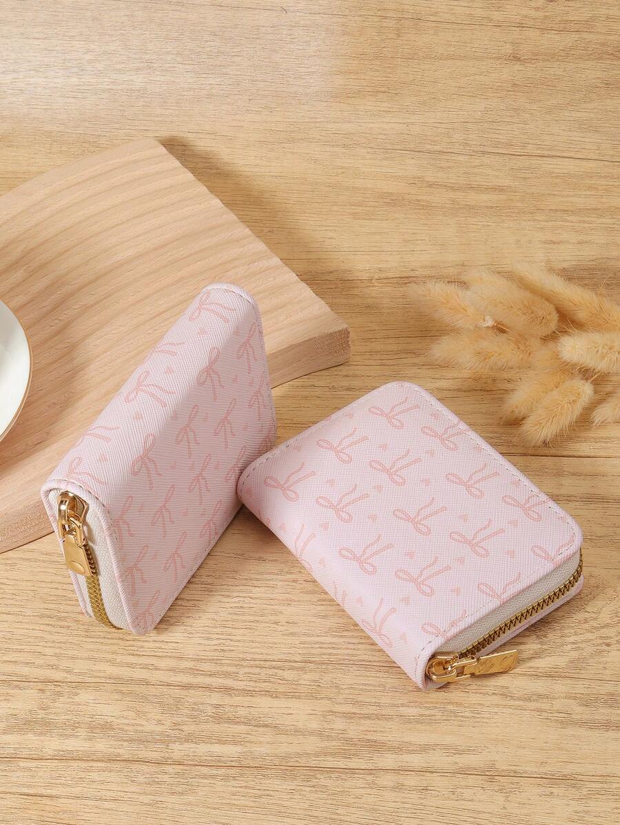 Versatile Love Pattern Coin Wallet and Multi-Card Organizer for Women and Girls, Ideal Birthday or Valentine Gift, Slim Lightweight Purse for School or Office