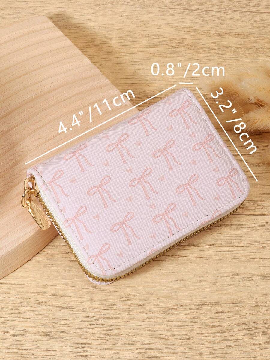 Versatile Love Pattern Coin Wallet and Multi-Card Organizer for Women and Girls, Ideal Birthday or Valentine Gift, Slim Lightweight Purse for School or Office