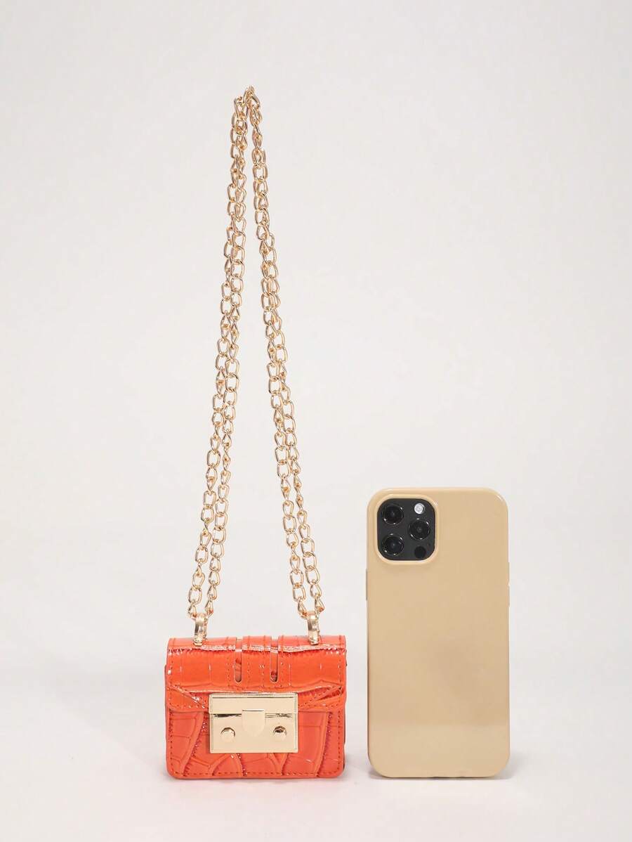 Stylish Mini Square Crossbody Bag with Bow Hardware, Flap Closure and Chain Strap, Perfect for Fall/Winter, Lightweight Bag for Girls and Ladies