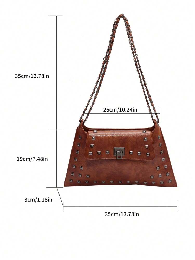Solid Colour PU Leather Crossbody Bag with Twist Lock, Sleek and Fashionable Shoulder Bag for Office, School, Work or Daily Shopping