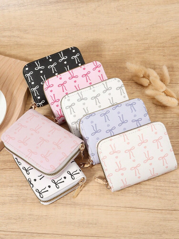 Versatile Love Pattern Coin Wallet and Multi-Card Organizer for Women and Girls, Ideal Birthday or Valentine Gift, Slim Lightweight Purse for School or Office
