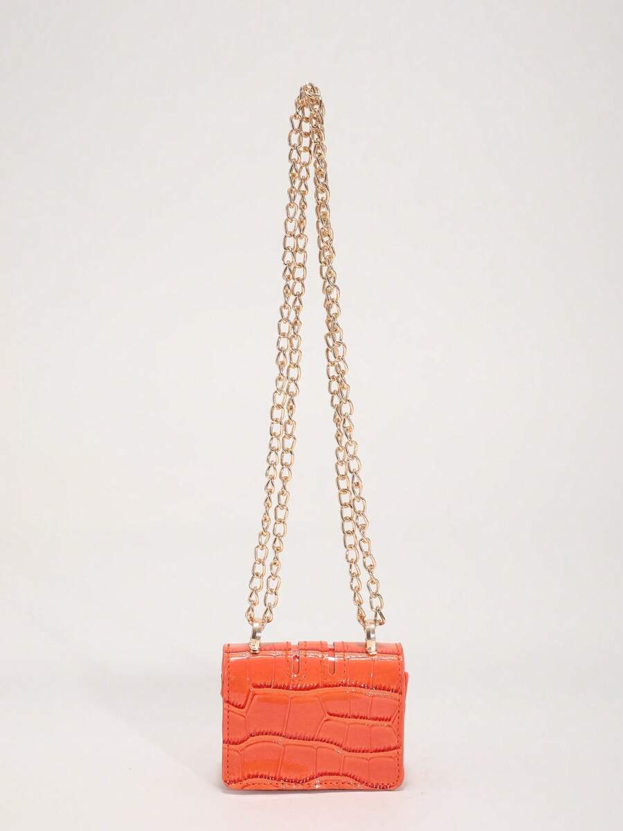 Stylish Mini Square Crossbody Bag with Bow Hardware, Flap Closure and Chain Strap, Perfect for Fall/Winter, Lightweight Bag for Girls and Ladies