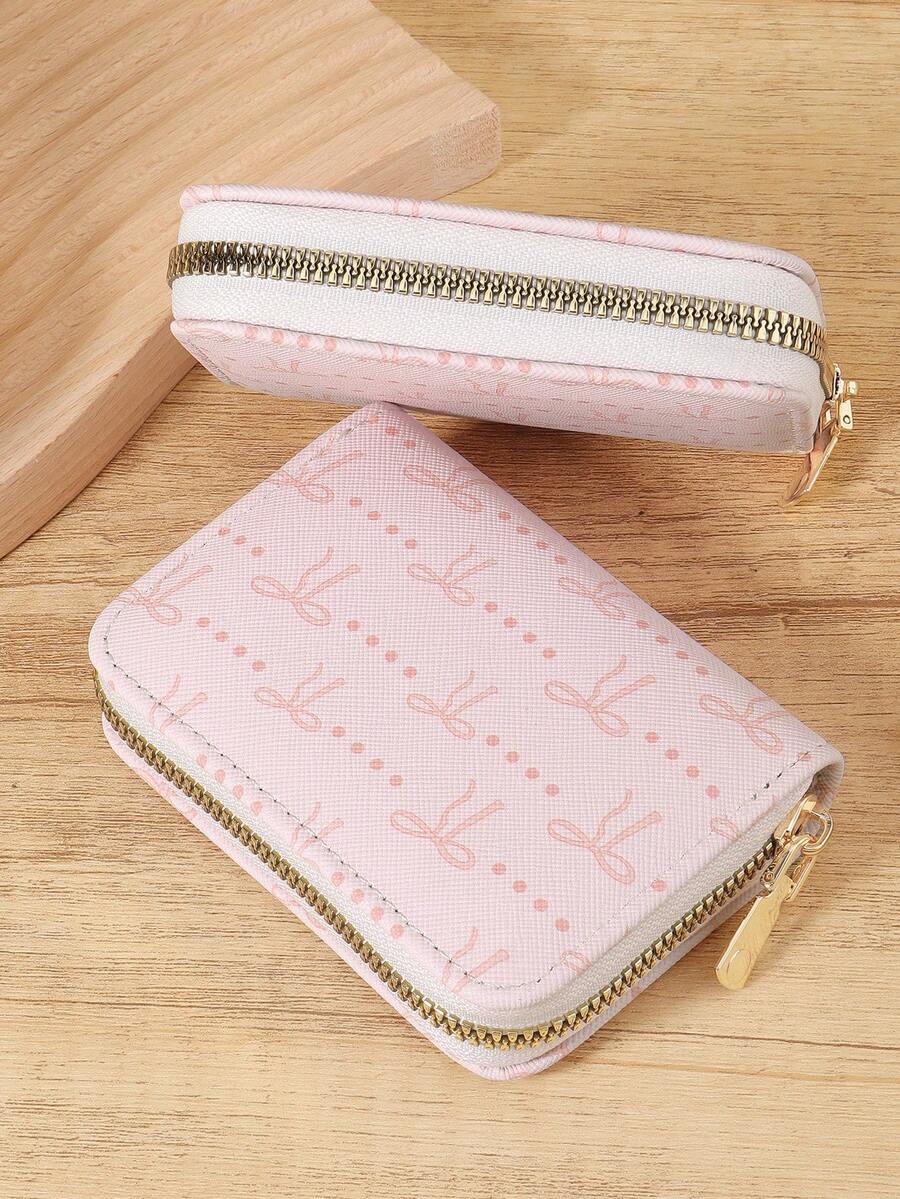 Versatile Love Pattern Coin Wallet and Multi-Card Organizer for Women and Girls, Ideal Birthday or Valentine Gift, Slim Lightweight Purse for School or Office