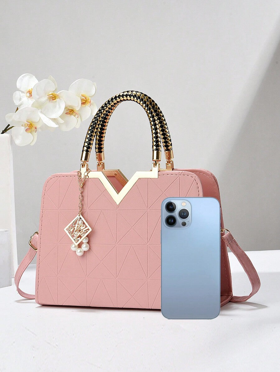 Elegant Large-Capacity Square Bag for Women, Versatile Handheld or Crossbody, Ideal Gift for Mothers, Office, Work or Business Use, Mommy Must-Have