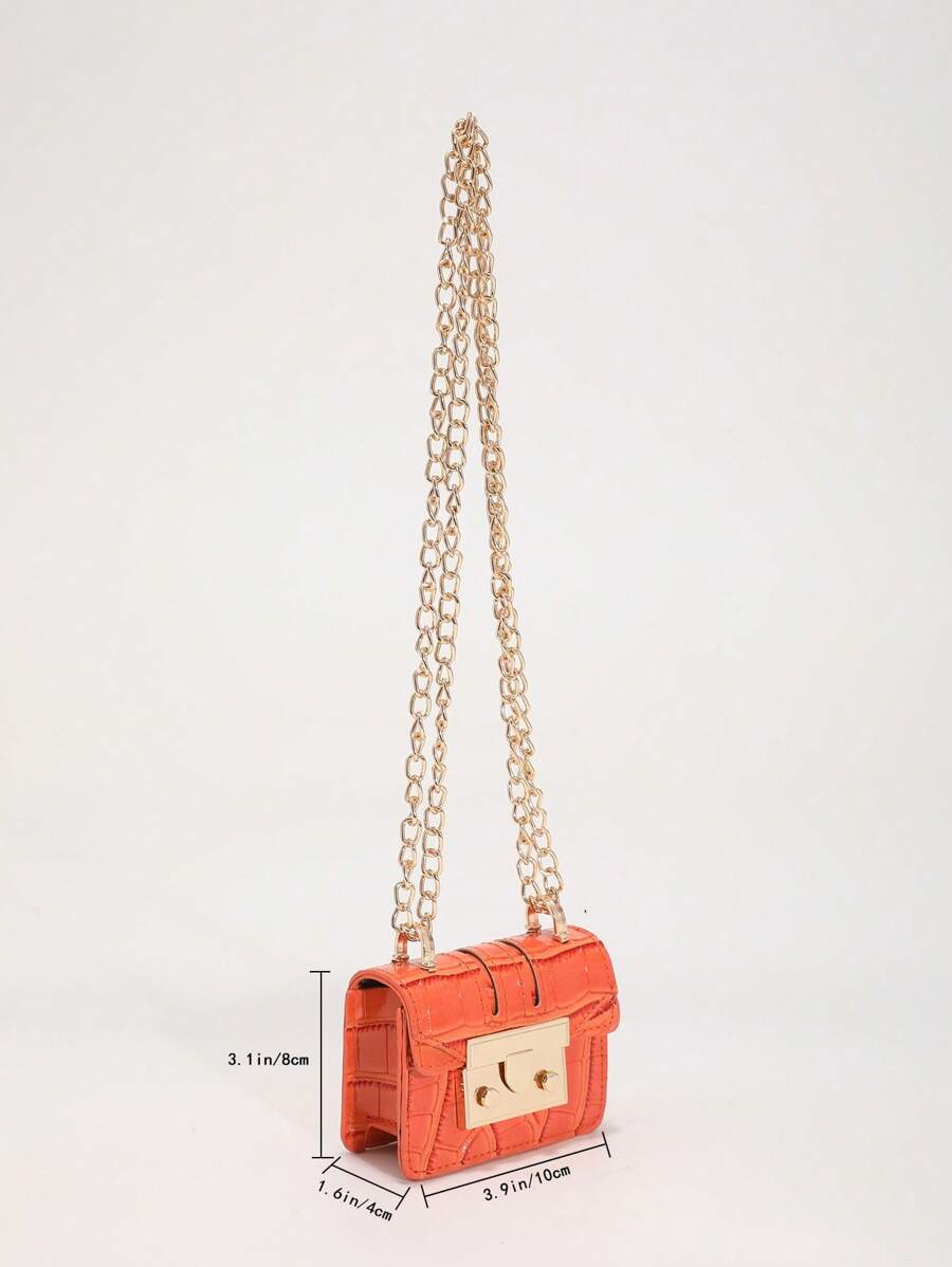 Stylish Mini Square Crossbody Bag with Bow Hardware, Flap Closure and Chain Strap, Perfect for Fall/Winter, Lightweight Bag for Girls and Ladies