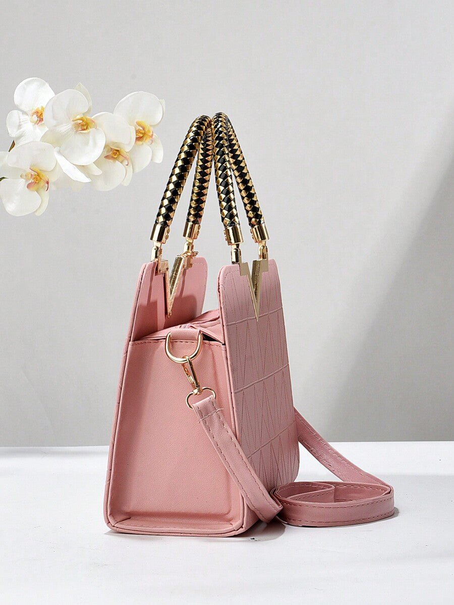 Elegant Large-Capacity Square Bag for Women, Versatile Handheld or Crossbody, Ideal Gift for Mothers, Office, Work or Business Use, Mommy Must-Have