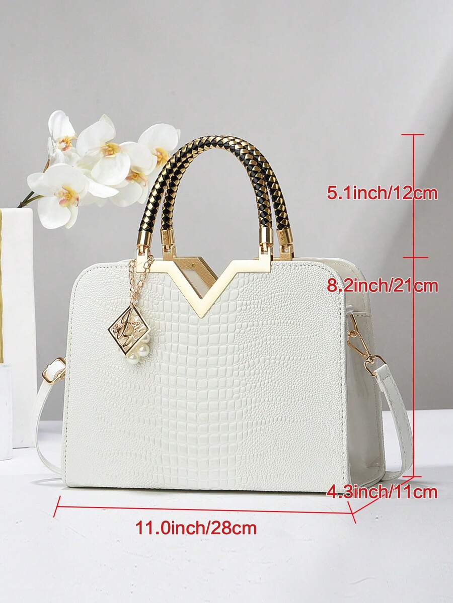 Elegant Large-Capacity Square Bag for Women, Versatile Handheld or Crossbody, Ideal Gift for Mothers, Office, Work or Business Use, Mommy Must-Have