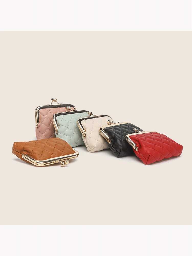 Compact PU Leather Coin Purse for Women, Small Key and Card Holder Clip Bag, Lightweight Mini Wallet, Ideal for Daily Use, Travel or Gifts