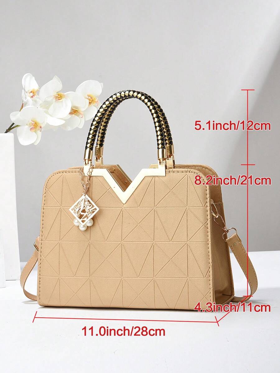 Elegant Large-Capacity Square Bag for Women, Versatile Handheld or Crossbody, Ideal Gift for Mothers, Office, Work or Business Use, Mommy Must-Have