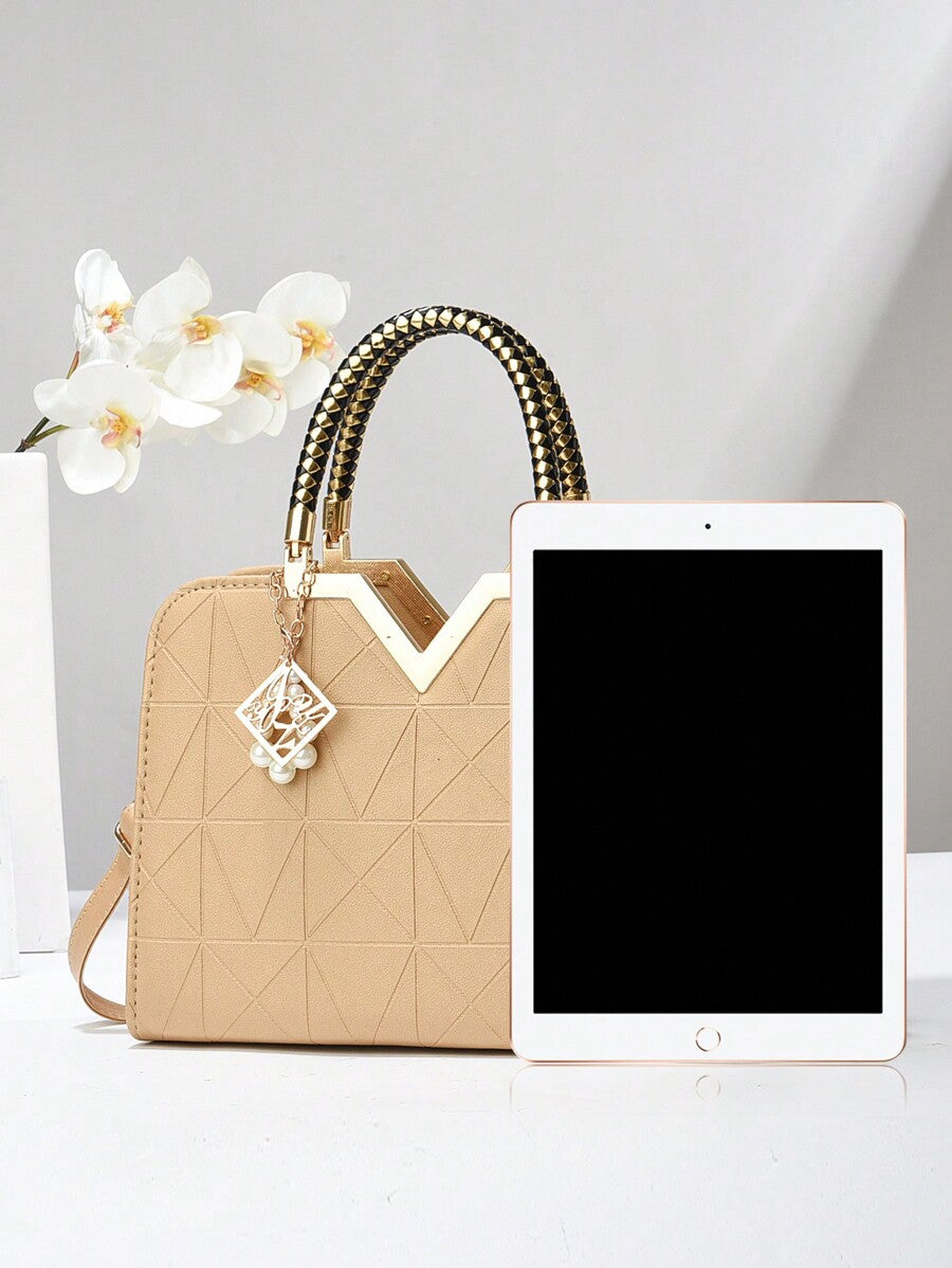 Elegant Large-Capacity Square Bag for Women, Versatile Handheld or Crossbody, Ideal Gift for Mothers, Office, Work or Business Use, Mommy Must-Have