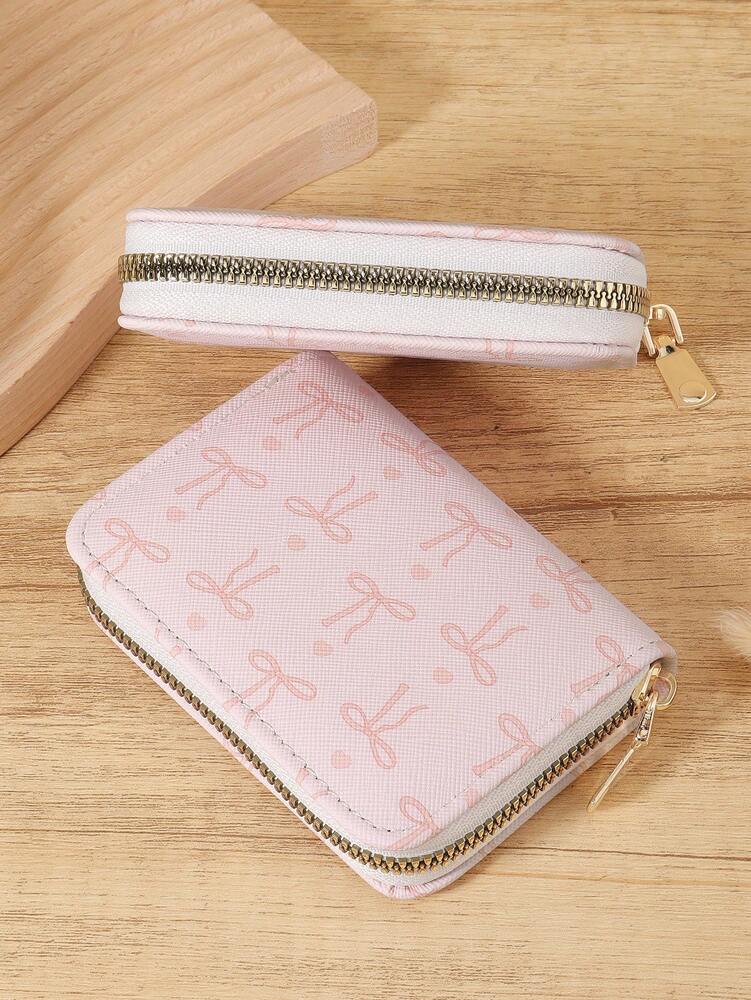 Versatile Love Pattern Coin Wallet and Multi-Card Organizer for Women and Girls, Ideal Birthday or Valentine Gift, Slim Lightweight Purse for School or Office