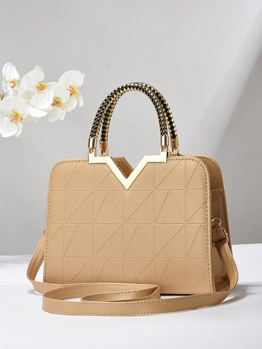Elegant Large-Capacity Square Bag for Women, Versatile Handheld or Crossbody, Ideal Gift for Mothers, Office, Work or Business Use, Mommy Must-Have