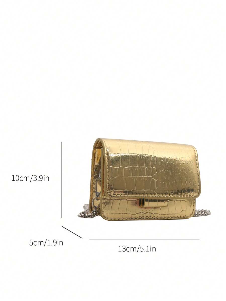 Stylish Mini Square Crossbody Bag with Bow Hardware, Flap Closure and Chain Strap, Perfect for Fall/Winter, Lightweight Bag for Girls and Ladies