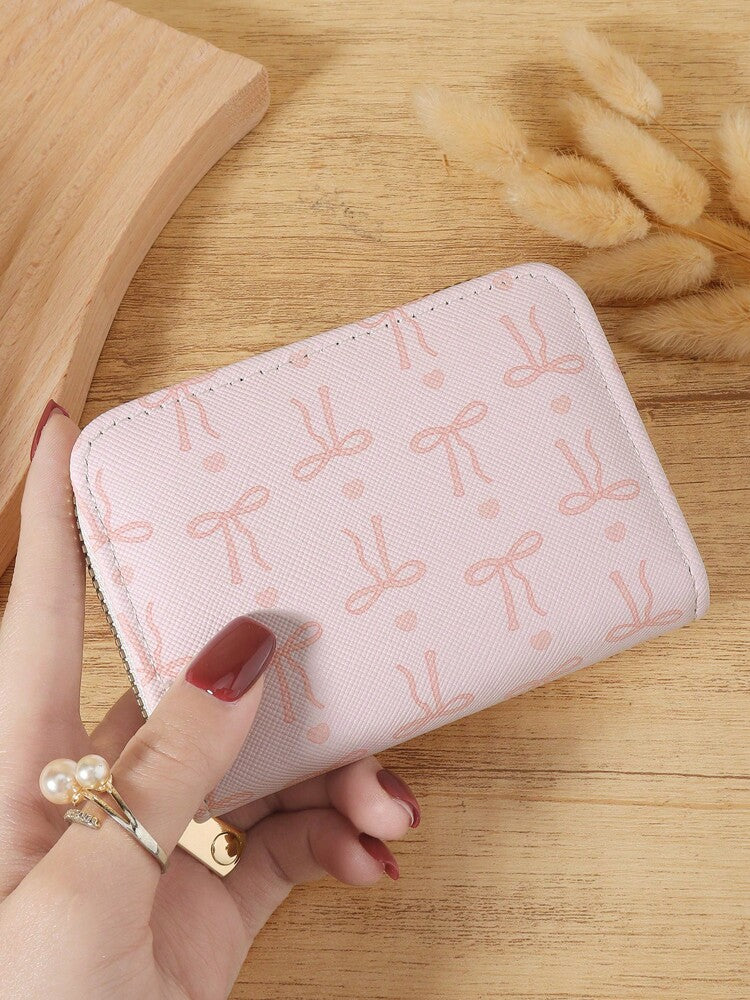 Versatile Love Pattern Coin Wallet and Multi-Card Organizer for Women and Girls, Ideal Birthday or Valentine Gift, Slim Lightweight Purse for School or Office