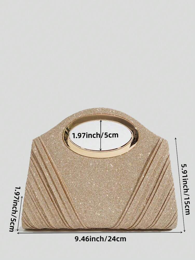 Rhinestone Bucket Bag for Women with Drawstring Design, Clear Faux Pearl Evening Bag, Elegant Purse for Parties, Weddings and Special Occasions