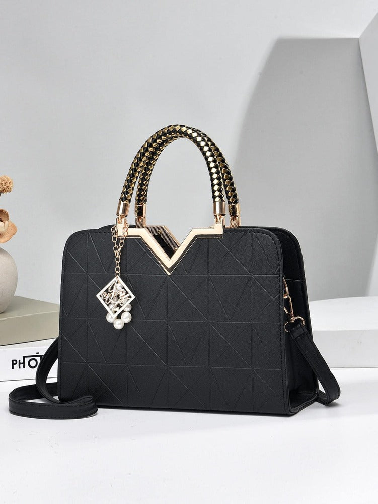Elegant Large-Capacity Square Bag for Women, Versatile Handheld or Crossbody, Ideal Gift for Mothers, Office, Work or Business Use, Mommy Must-Have